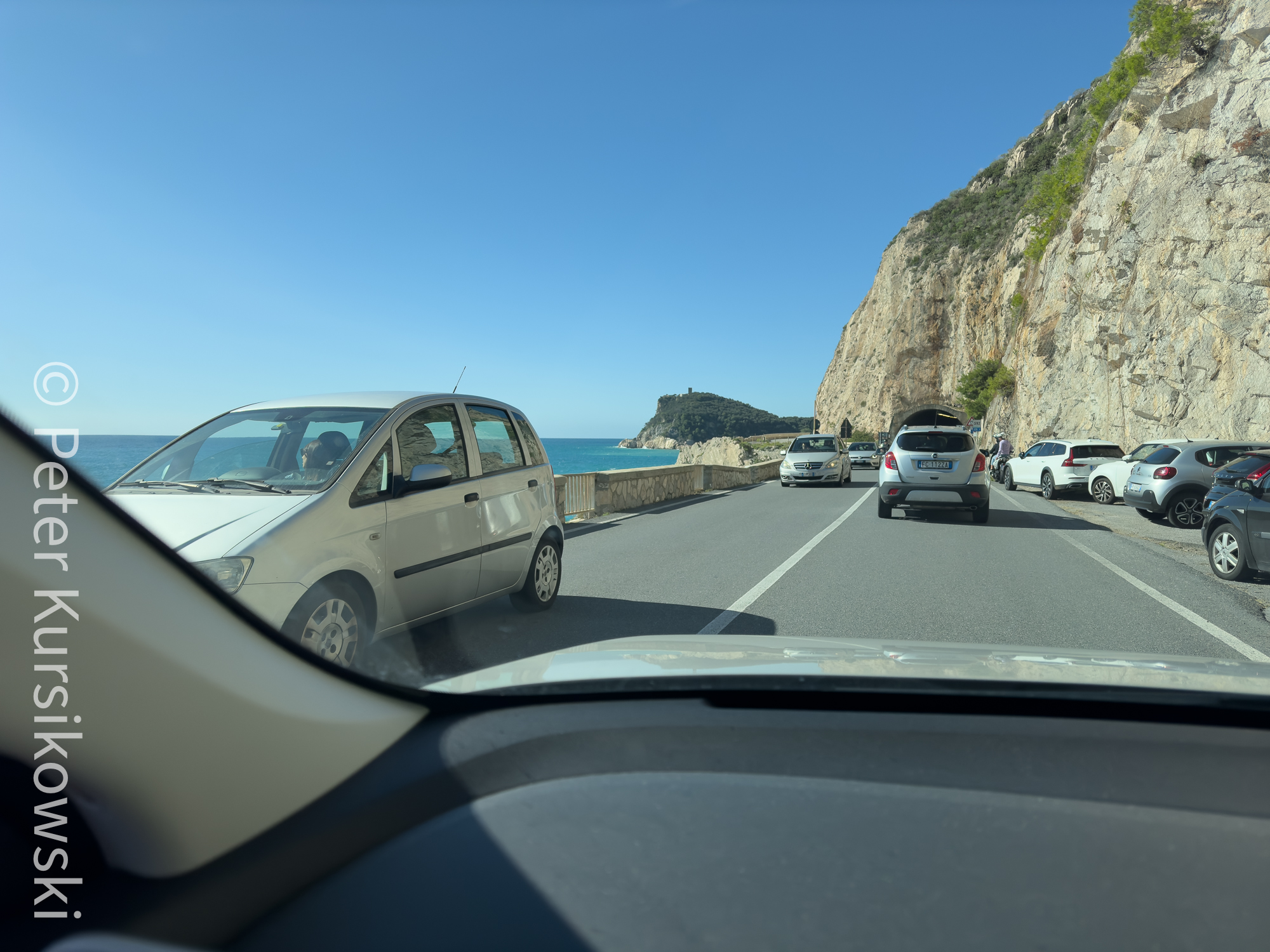 Anreise über die SS1 Via Aurelia - Weil Autobahn war dicht. Küstenstraße aber auch nicht viel besser.